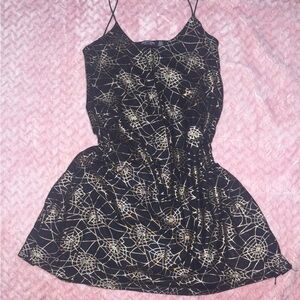 Black and Gold Spiderweb Dress